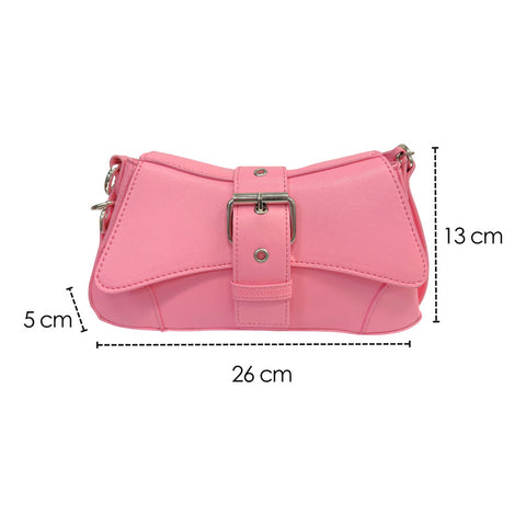 Mini Bolsa Rosa Bandolera Crossbody De Mano Boy London Rosa Liso Metalicos