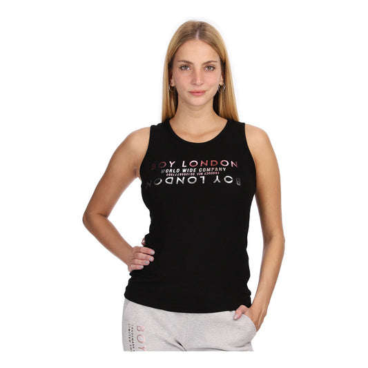 Playera De Tirantes Negra Dama Estampado Metalico Boy London