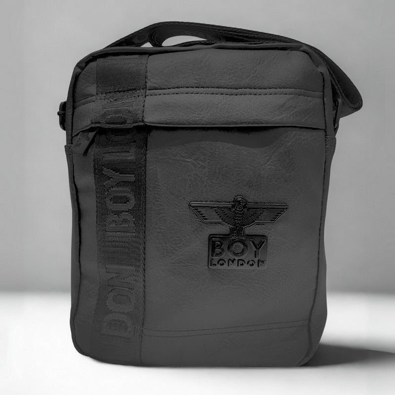 Bolso De Hombro Messenger Para Hombre Bandolera Boy London Acabado De Los Herrajes Negro Color Negro Mate Diseño De La Tela Lisa