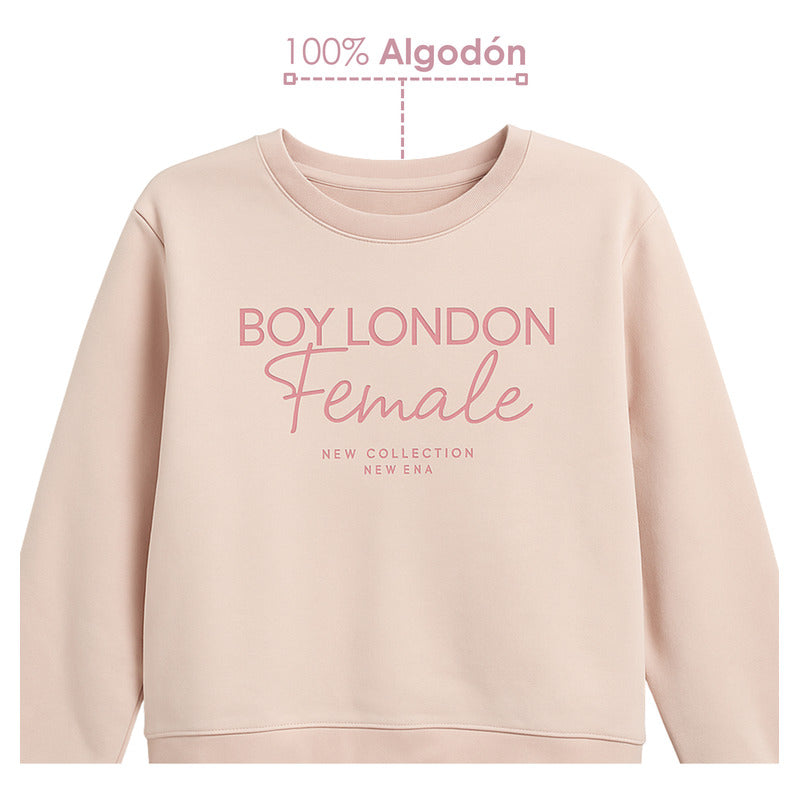 Suéter Rosa Juvenil Casual De Felpa Mujer Boy London Female