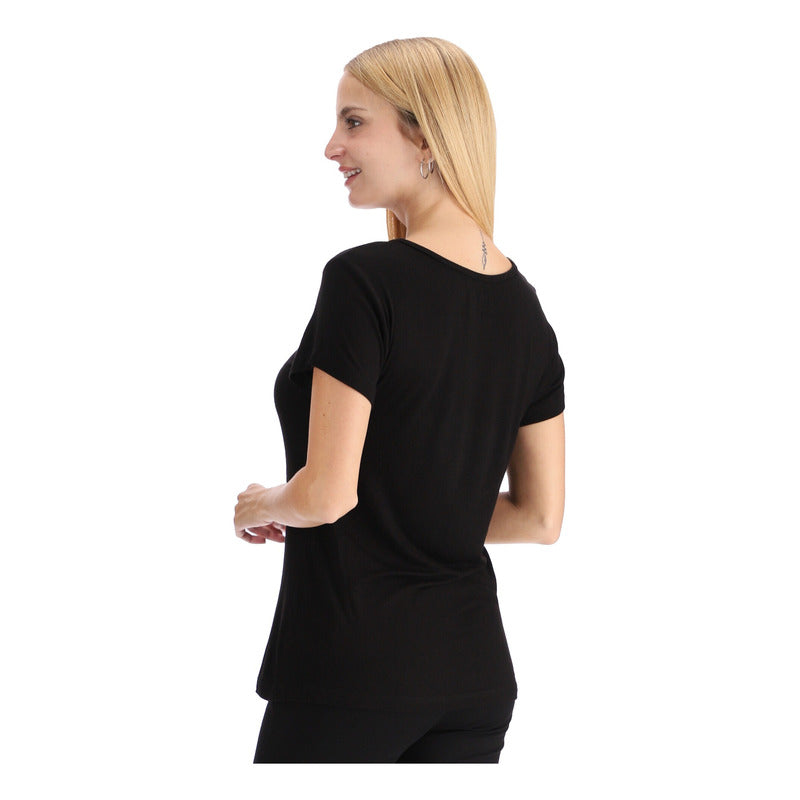 Playera Negra De Dama Letras Rojas Foil Y Aguila Boy London