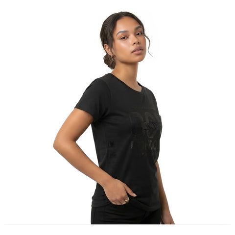 Playera Boy London Negra Para Mujer Logo Águila Negro