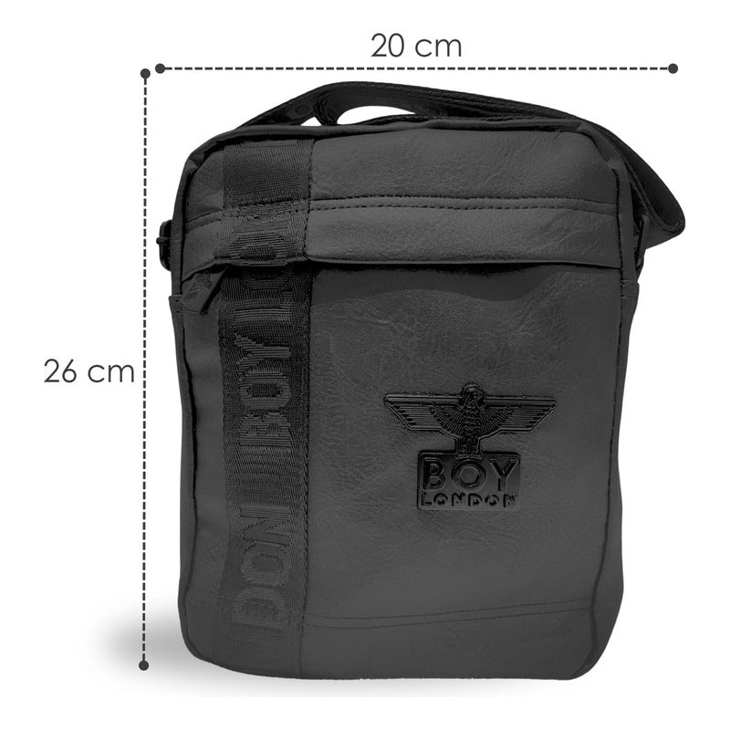 Bolso De Hombro Messenger Para Hombre Bandolera Boy London Acabado De Los Herrajes Negro Color Negro Mate Diseño De La Tela Lisa