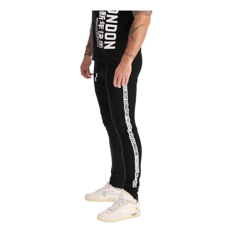 Pants Negro Para Hombre Jogger Elastico Deportivo Boy London