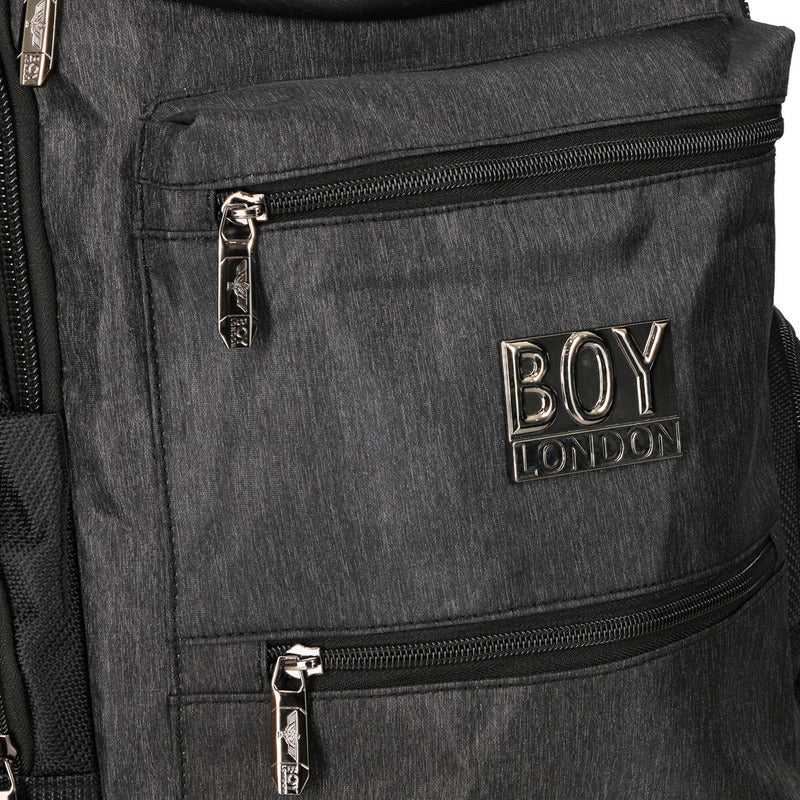 Backpack Mochila Urbana Escolar Aguila Vinipiel Boy London Color Negro Diseño De La Tela Liso