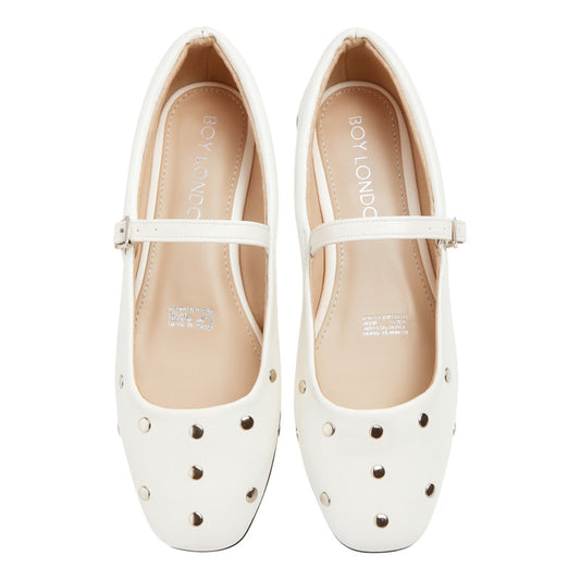 Ballerinas Flats Blancos De Mujer Cómodos Boy London Shoes