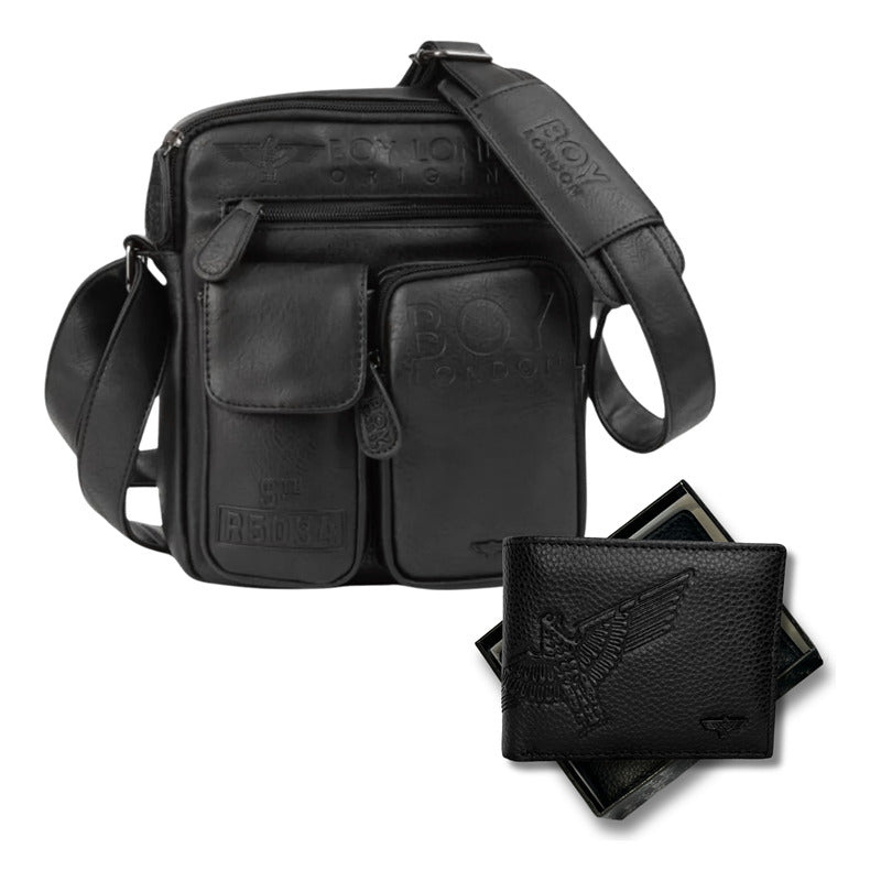 Set De Mariconera Y Cartera Piel Messenger Hombre Boy London