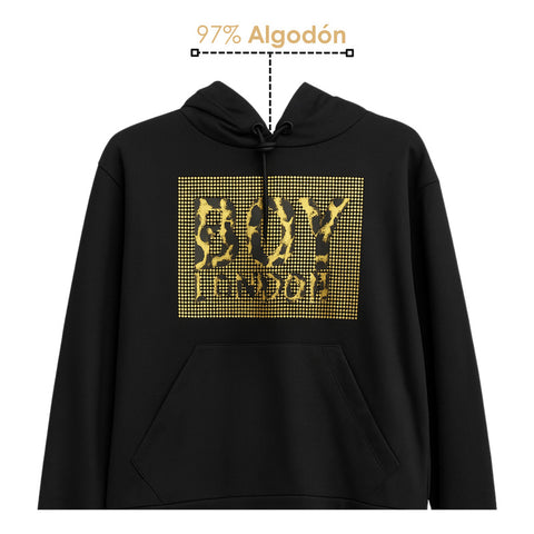 Sudadera Negra De Mujer Animal Print Pedreria Oro Boy London