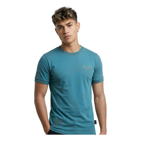 Playera Turquesa Hombre Azul Cuello Redondo Boy London Azul