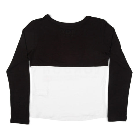 Blusa De Dama Crop Top Manga Larga Casual Juvenil Boy London Blanco Y Negro
