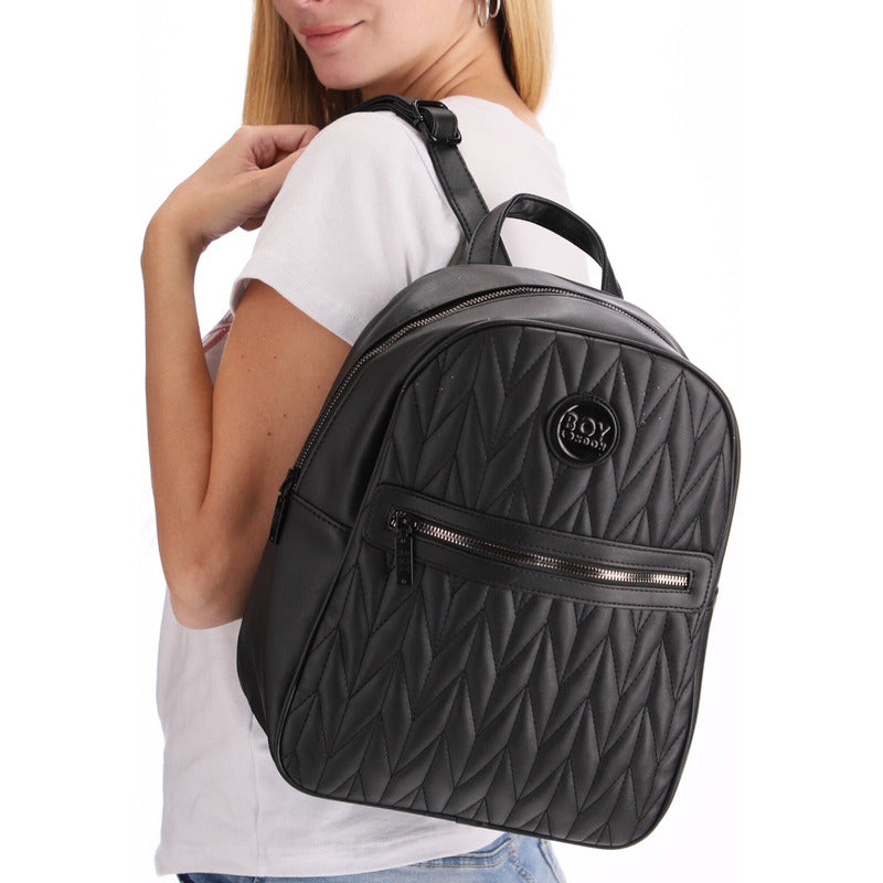 Mini Mochila Negra Casual Para Mujer Antirrobo Boy London