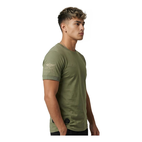 2 Pack Set Playera Hombre Cuello Redondo Boy London Verde Olivo Azul Claro