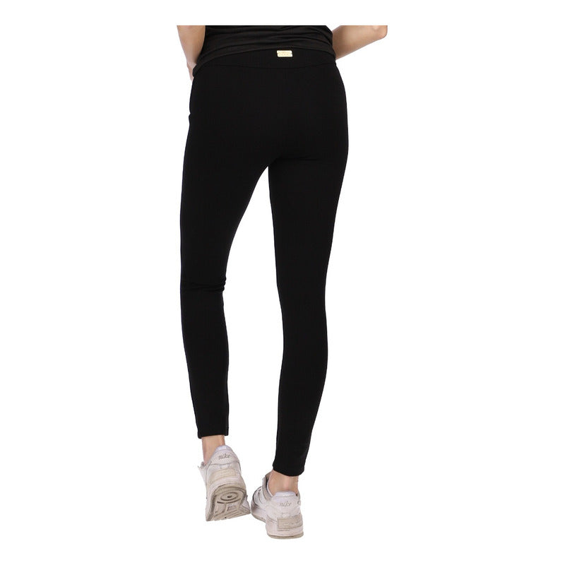 Leggins Mallon Casual Negro Con Cierres Y Placa Boy London