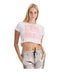 Crop Top Blanco Mujer Manga Corta Letras Blancas Boy London