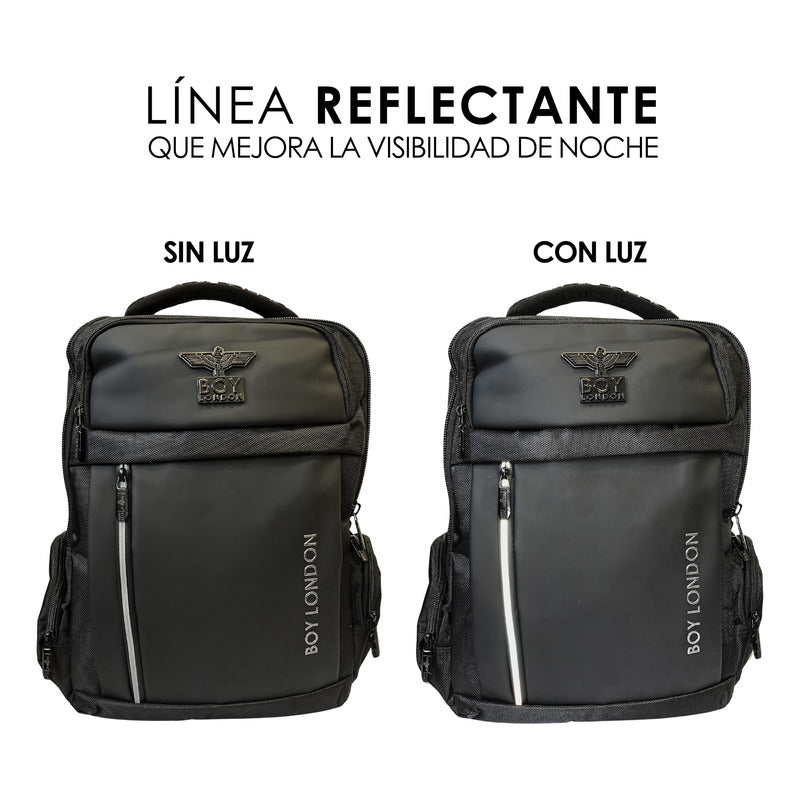 Mochila Portalaptop Reforzada Escolar Reflectante Boy London