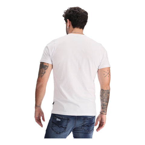 Playera Manga Corta Blanca Texturizada Letras Boy London