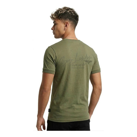 2 Pack Set Playera Hombre Cuello Redondo Boy London Verde Olivo Azul Claro