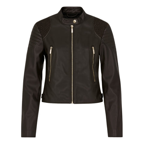 Chamarra Vinipiel Casual Biker De Dama Boy London Café Oscuro
