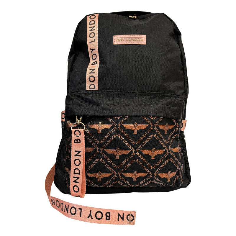 Mochila Juvenil De Moda Casual Escolar Negro Rosa Kawaii Con Colgantes Boy London