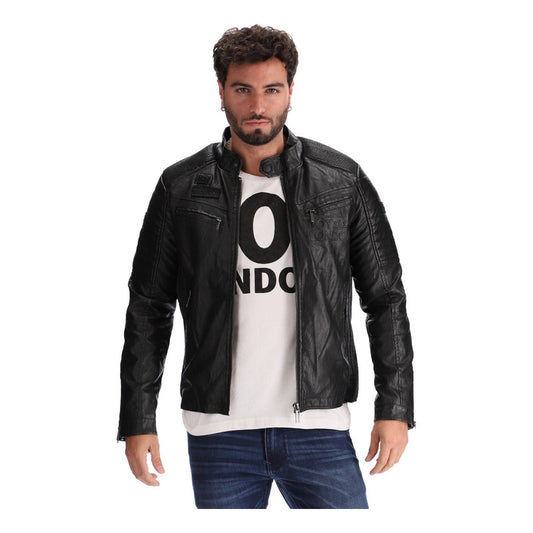 Chamarra Hombre Vinipiel Biker Slim Fit Afelpada Boy London
