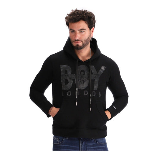 Sudadera Hoodie Negra Flok Plata Salpicado Hombre Boy London
