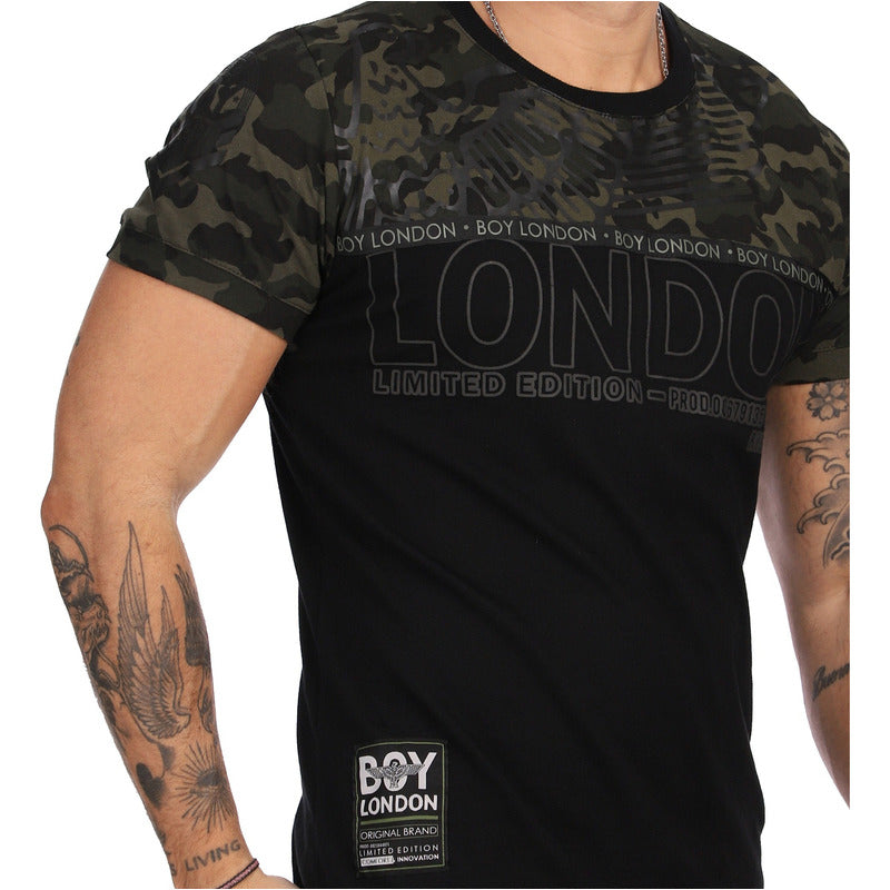 Playera Militar Hombre Estampado Limited Edition Boy London