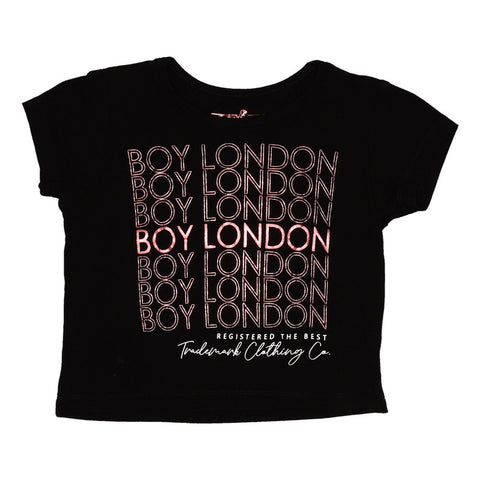 Blusa Crop Top Ombliguera Dama Letras Rose Gold Boy London
