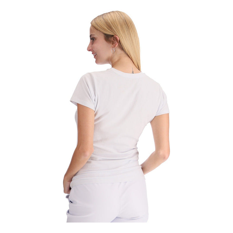 Playera Blanca Mujer Algodon Manga Corta Pedreria Boy London