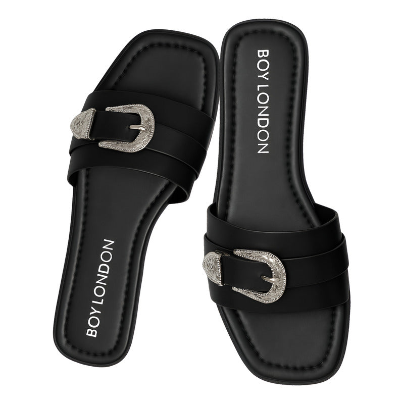 Sandalia Para Mujer Casual Con Hebilla Boy London Shoes