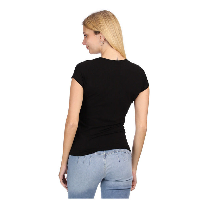 Playera Negra Para Dama Wonderful Life Dorado Boy London