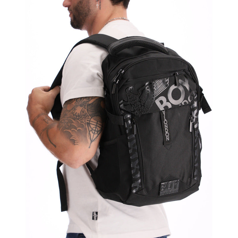 Mochila Negra Casual Escolar De Viaje Laptop 11 Boy London