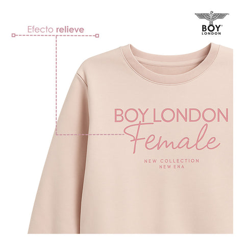 Sudadera Rosa Juvenil Casual De Felpa Mujer Boy London Female
