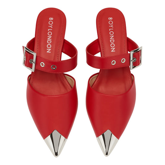 Zapatos Rojos De Dama Mujer Punta Metálica Boy London Shoes