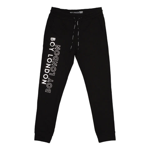 Pants Jogger Negro De Dama Letras Foil Plateadas Boy London
