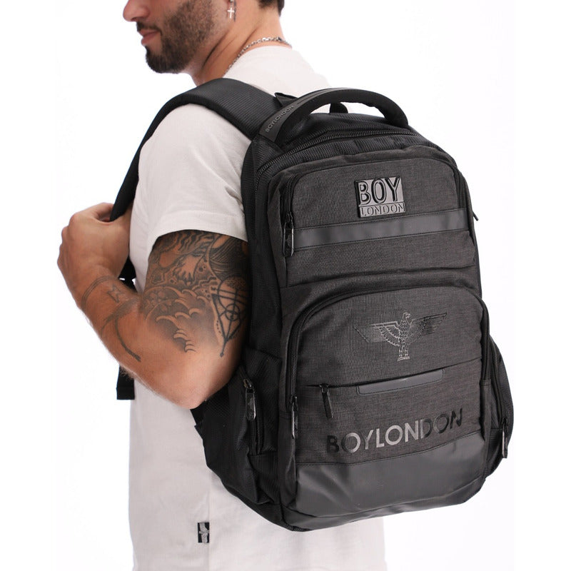 Backpack Mochila Negra Escolar Deportiva De Viaje Boy London