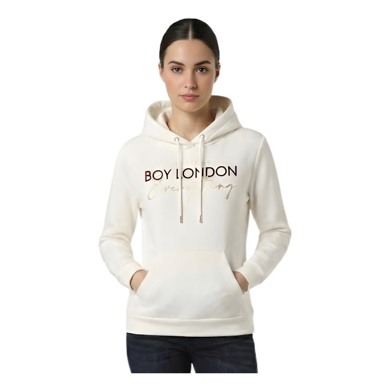 Sudadera Hoodie Boy London Casual Para Mujer M Blanco