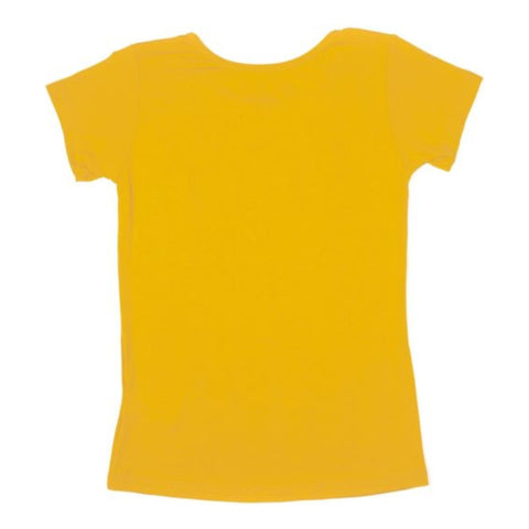 Playera De Mujer Casual De Manga Corta Estampado Boy London Amarillo G Liso