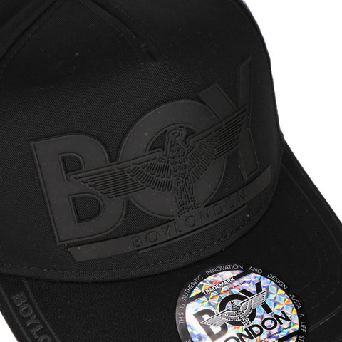 Gorra Ajustable Logo Engomado Bordado Letras Boy London Negro Único Liso