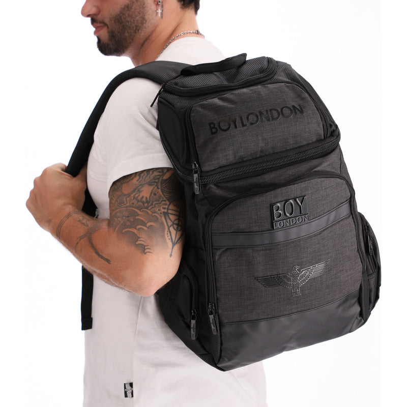 Backpack Mochila Negra Escolar Deportiva De Viaje Boy London