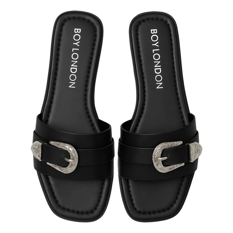 Sandalia Para Mujer Casual Con Hebilla Boy London Shoes