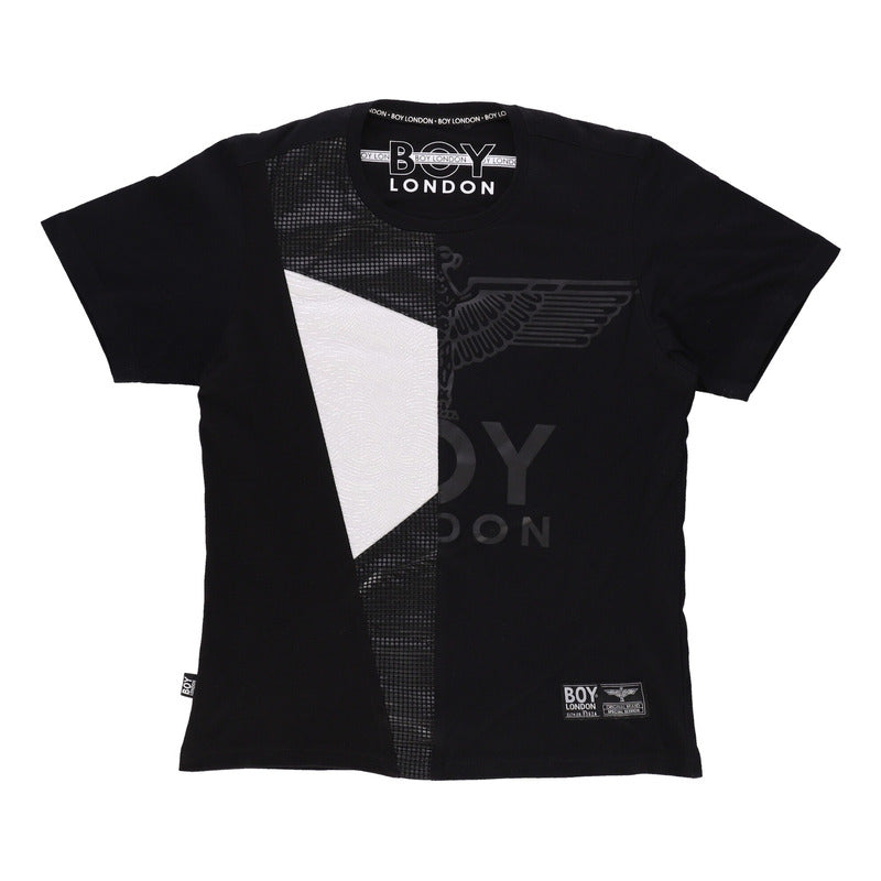 Playera Negra De Hombre Texturizada Con Puntos Boy London
