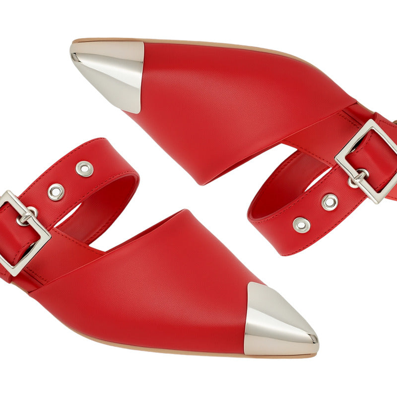 Zapatos Rojos De Dama Mujer Punta Metálica Boy London Shoes