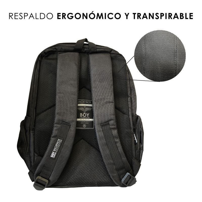 Mochila Portalaptop Reforzada Escolar Reflectante Boy London