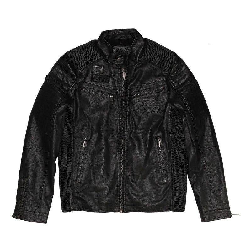Chamarra Hombre Vinipiel Biker Slim Fit Afelpada Boy London
