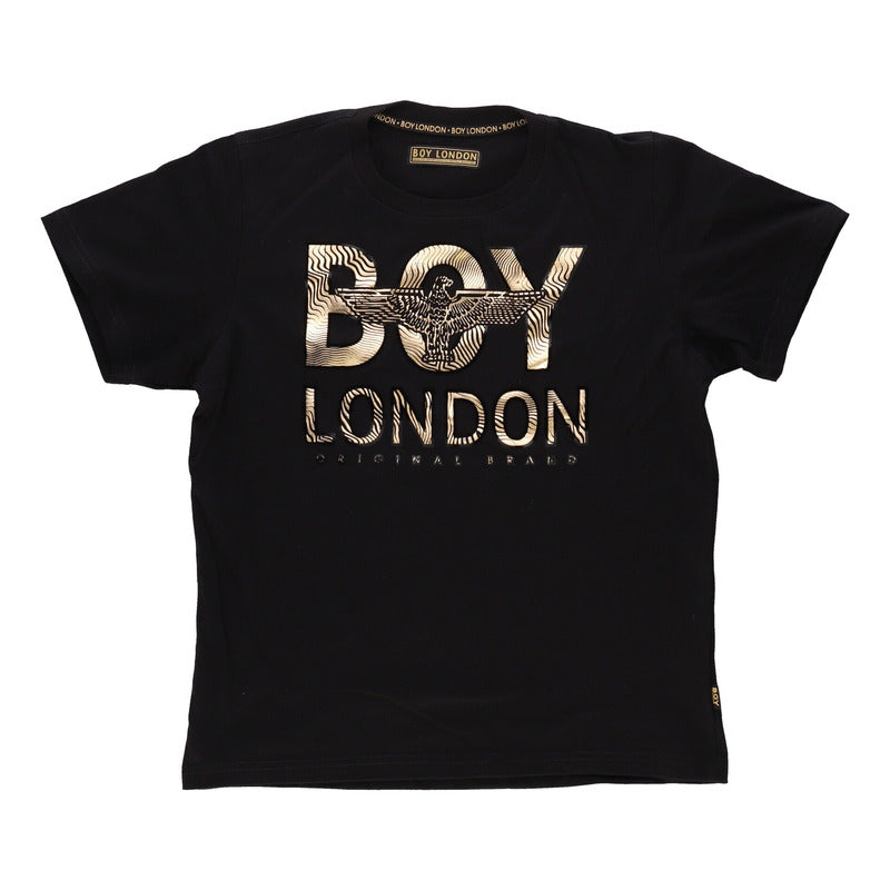 Playera Manga Corta Foil Dorado Flock Terciopelo Boy London