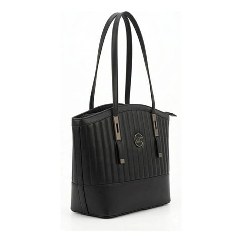 Bolsa Tote Boy London Negra Mujer Textura Capitonada Negro