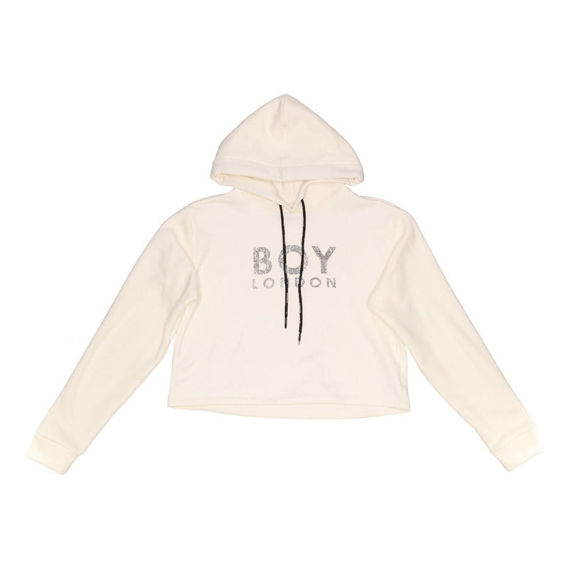 Sudadera Crop Top Mujer Ombliguera Con Pedreria Boy London