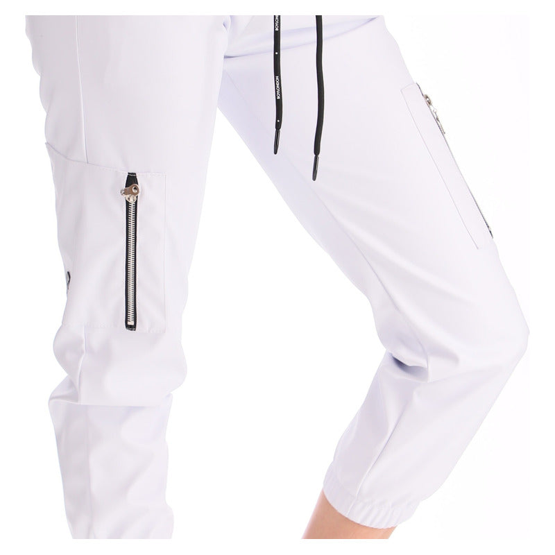 Pantalón Jogger Blanco De Vinipiel para Mujer Casual Juvenil Boy London