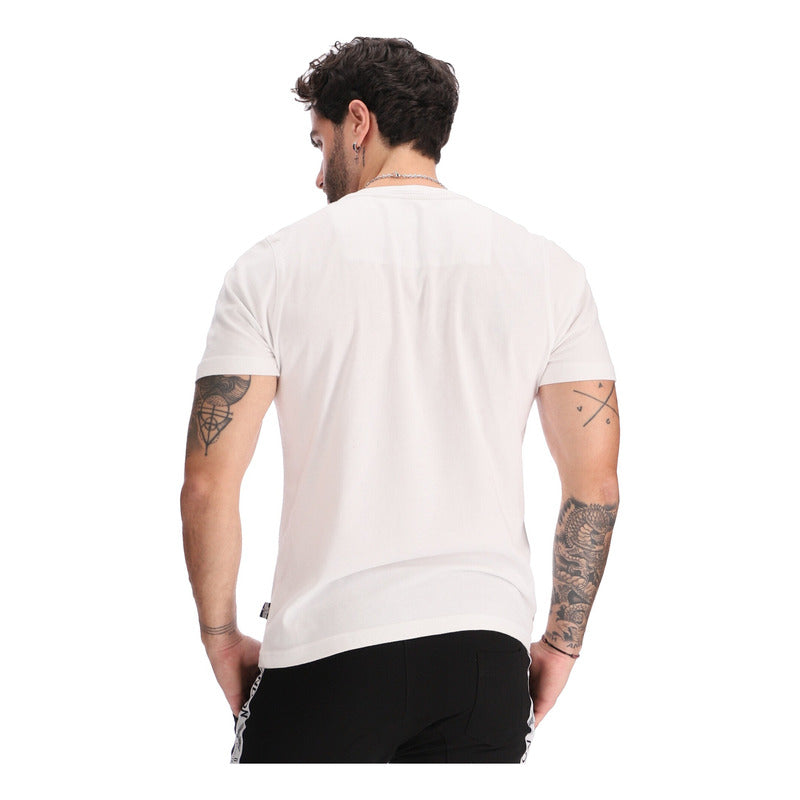 Playera Blanca Manga Corta Letras Negras Boy London