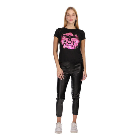 Leggins Vinipiel Negro Mallon Casual Mujer Placa Boy London